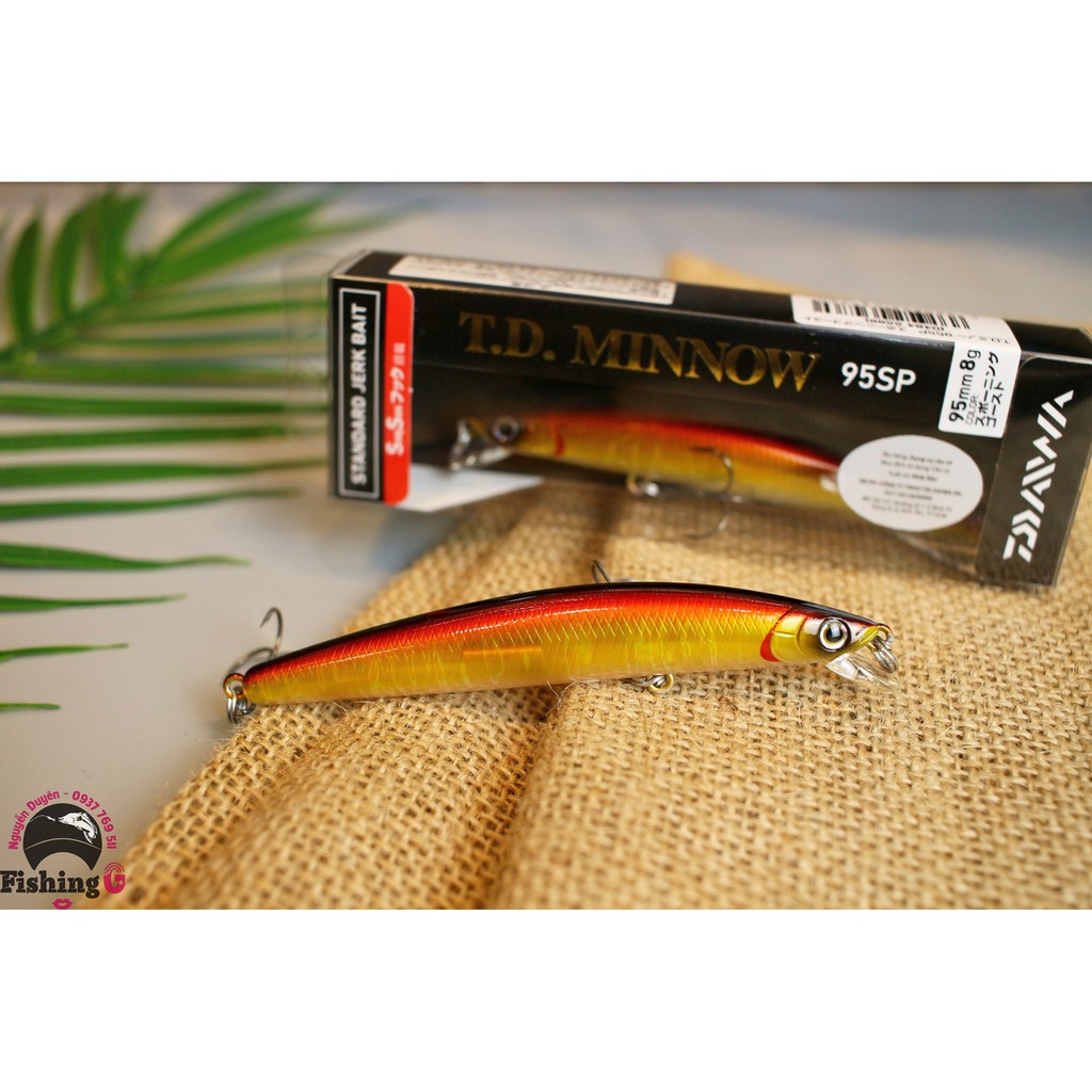 mồi Daiwa câu cá chẽm. Daiwa T.D. Minnow 95SP