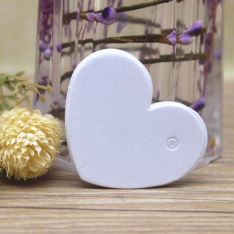 Set 100 Nhãn Giấy Hình Trái Tim Kích Thước 4.7*3cm Dùng Để Trang Trí Quà Tặng
