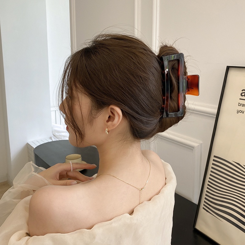 Kẹp Tóc Cá Mập Hình Vuông Cỡ Lớn Mẫu Mới 2022 Phong Cách Hàn Quốc Cho Nữ