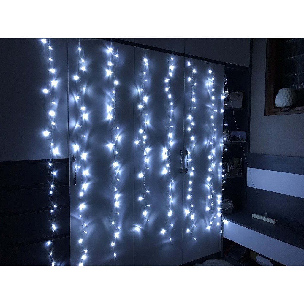 Đèn Led nháy rèm Dài 3m - 8 chế độ nháy trang trí tết TN282 - Có Video -Chế độ không nháy và 7 chế độ nháy vẫn lưu