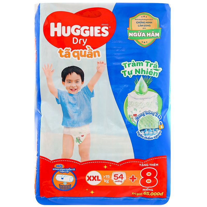 BỈM - TÃ QUẦN HUGGIES SIZE XXL54 - 54 MIẾNG (CHO BÉ 15 - 25KG)