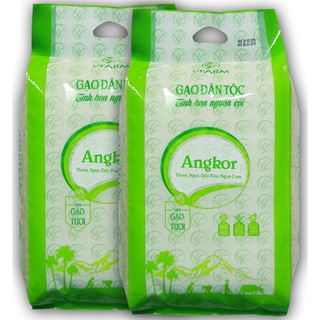Gạo đặc sản Campuchia Angkor 5KG - Gạo lúa mùa còn cám, thơm ngon đặc biệt