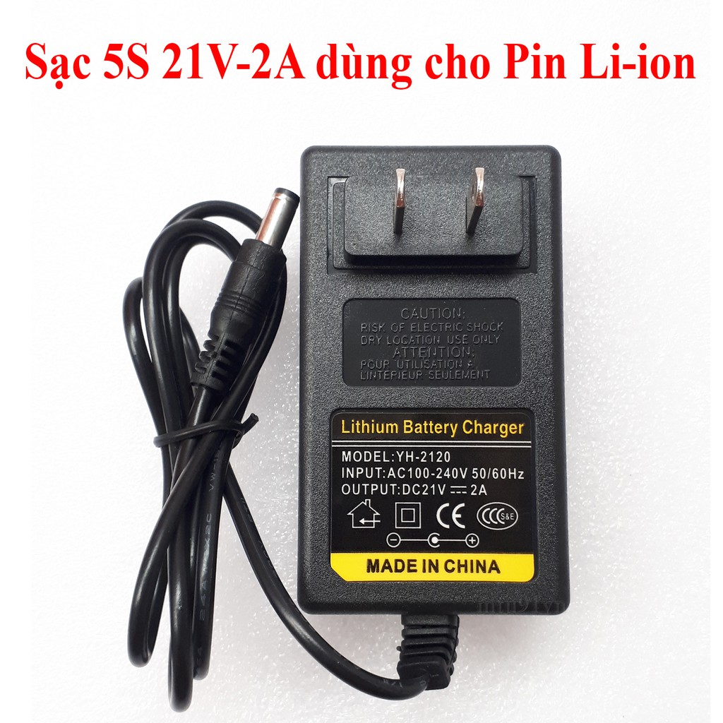 Sạc 5S 21V-2A dùng cho Pin Li-ion  , Có Đèn Báo Đầy Pin