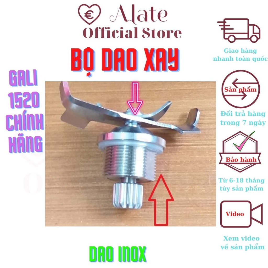 Ly sinh tố máy Gali 1520 bằng nhựa không bể, dung tích 1,5 lít dao xay inox hàng chính hãng thay thế yên tâm Alate store
