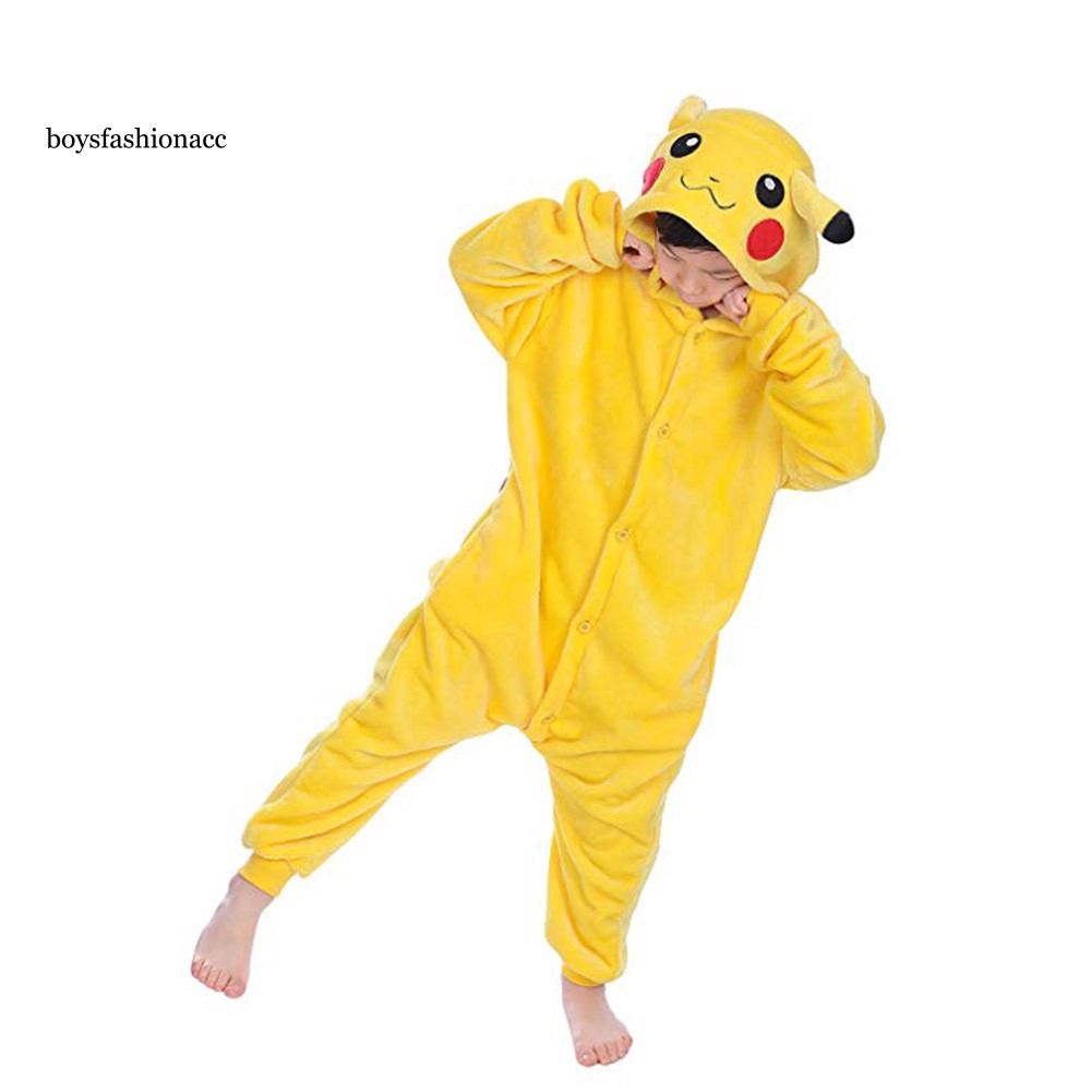 Áo liền quần Ngủ Liền Thân Hình Pikachu Hoạt Hình Cho Bé Trai