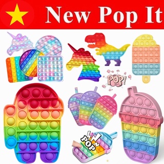 Mainan Pop It Murah Push Pop it Sensory Rainbow Fidget Toy Bubble Sensory Toys For Kids ( New )