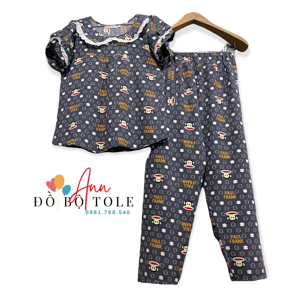 [ ĐỒ BỘ TOLE ] Tay ngắn quần dài cổ sen phối ren ( 45-72kg) | BigBuy360 - bigbuy360.vn