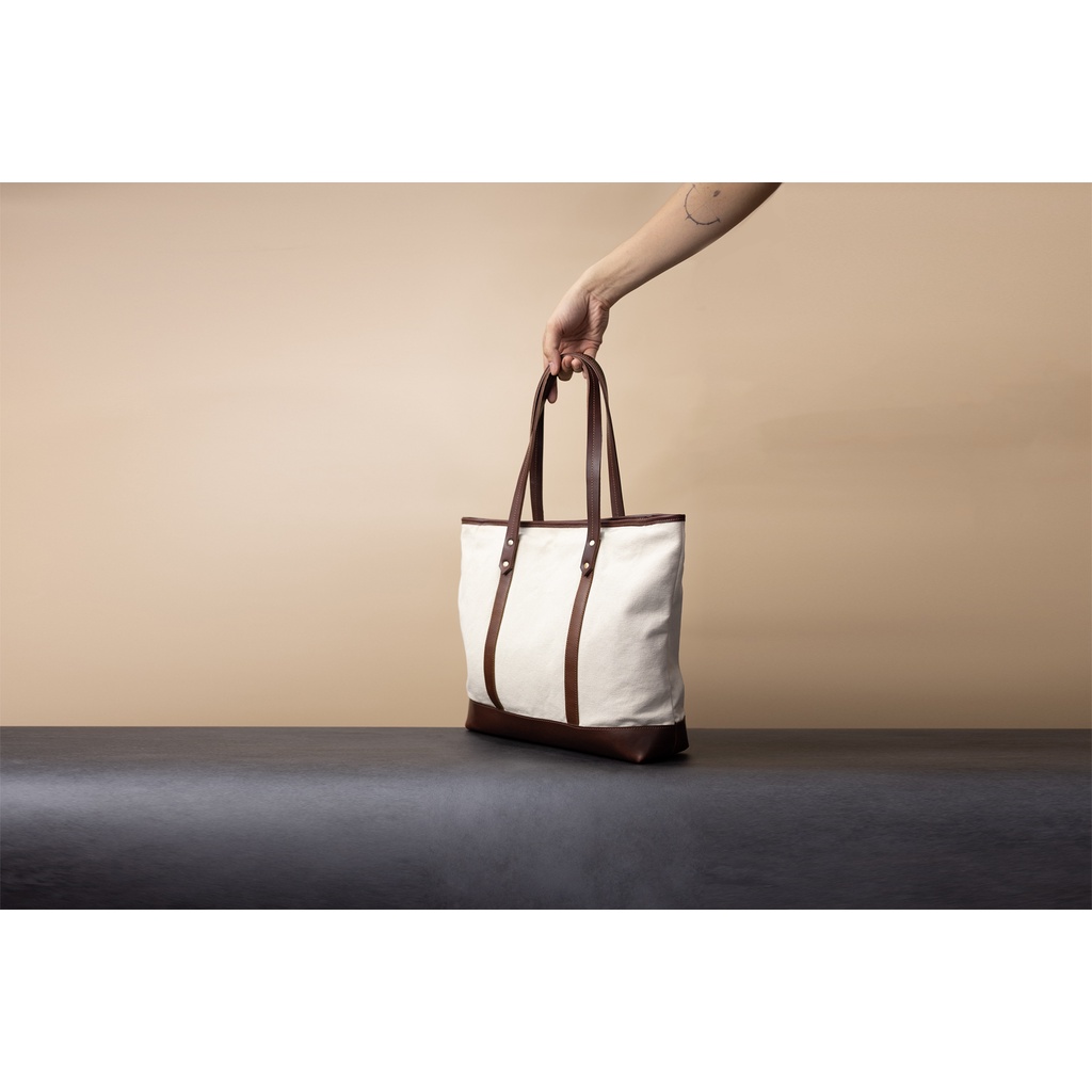 Original Tote - Signature - túi tote cao cấp da bò vải canvas cotton mộc