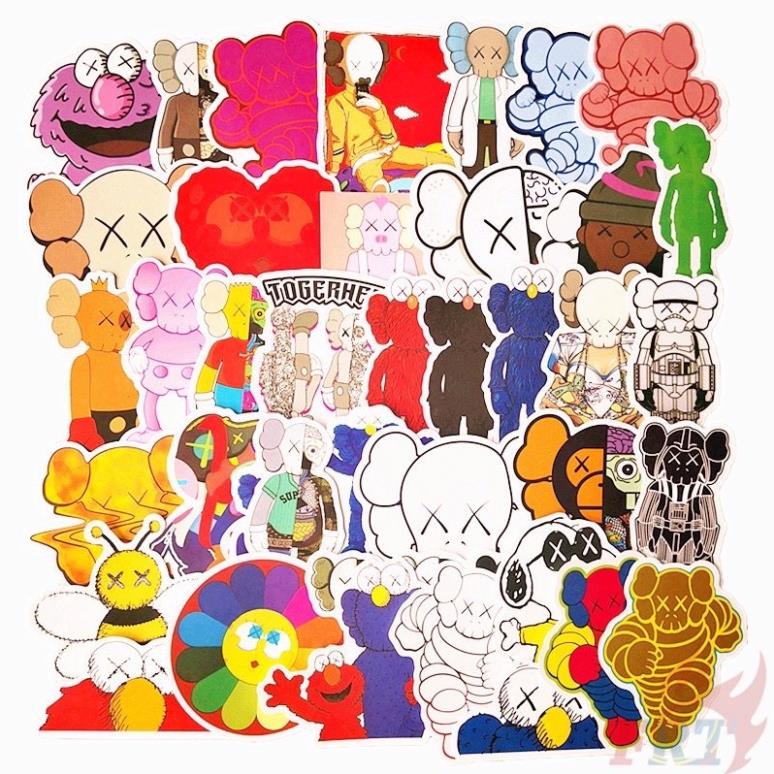 Bộ 100 Sticker KAWS cá tính chống nước dán trang trí vali mũ bảo hiểm xe máy | Rinart.vn