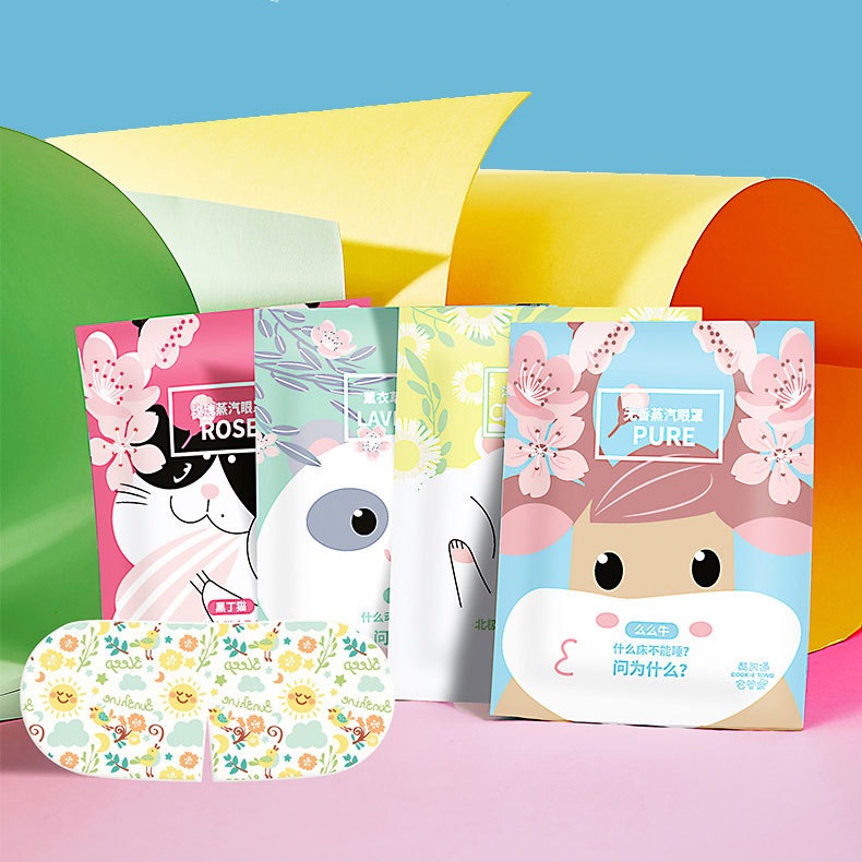 1 Mặt Nạ Xông Hơi Mắt Chiết Xuất Hoa Oải Hương Hoạt Hình Giúp Giảm Quầng Thâm Thư Giãn