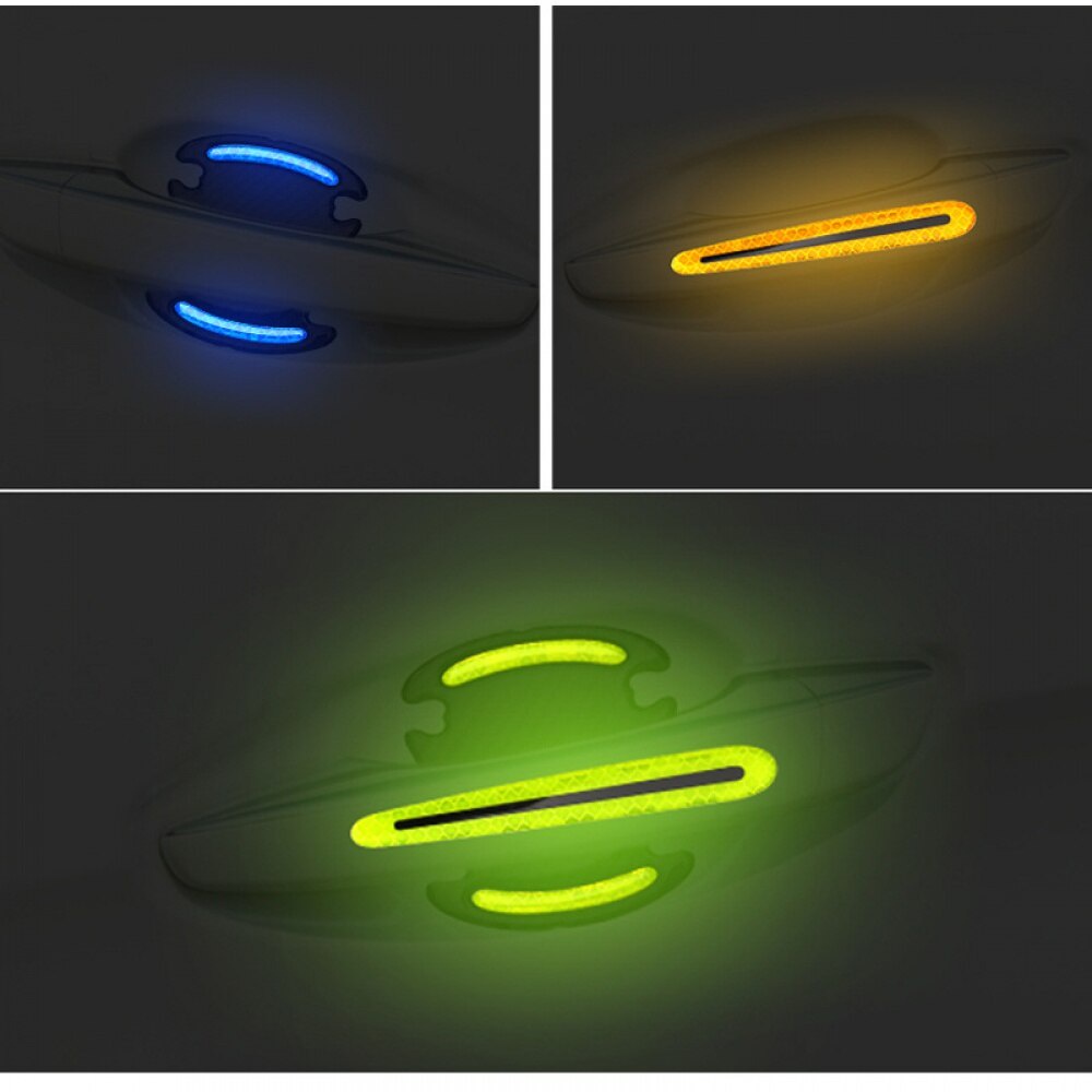 Set 4 Miếng Dán Sợi Carbon Chống Trầy Xước Tay Cầm Cửa Xe Hơi Diy