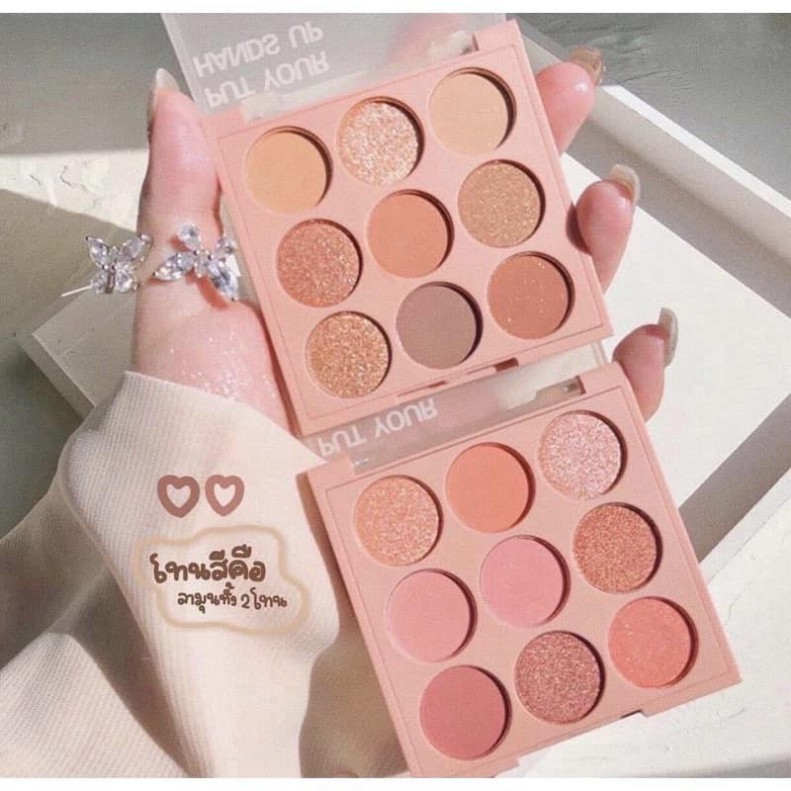 hộp Phấn Mắt 9 Ô HUDAPRO PUT YOUR HAND UP Show Your Time Have Fun !! SiêuThích Hot | BigBuy360 - bigbuy360.vn