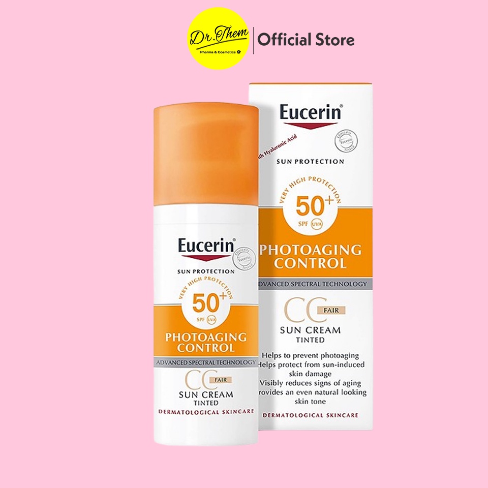 ✅[CHÍNH HÃNG] Kem Chống Nắng Eucerin Làm Đều Màu Da Eucerin Sun Cream Face Tinted CC Cream Photoaging Control SPF50 50ml