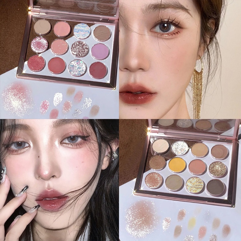 [Hàng mới về] Bảng phấn mắt 10 màu hiệu ứng lì ánh ngọc chống thấm nước và mồ hôi lâu trôi