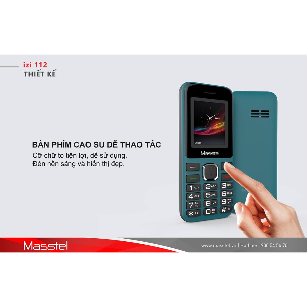 Điện thoại Masstel Izi 112 2 sim 2 sóng - Hàng chính hãng