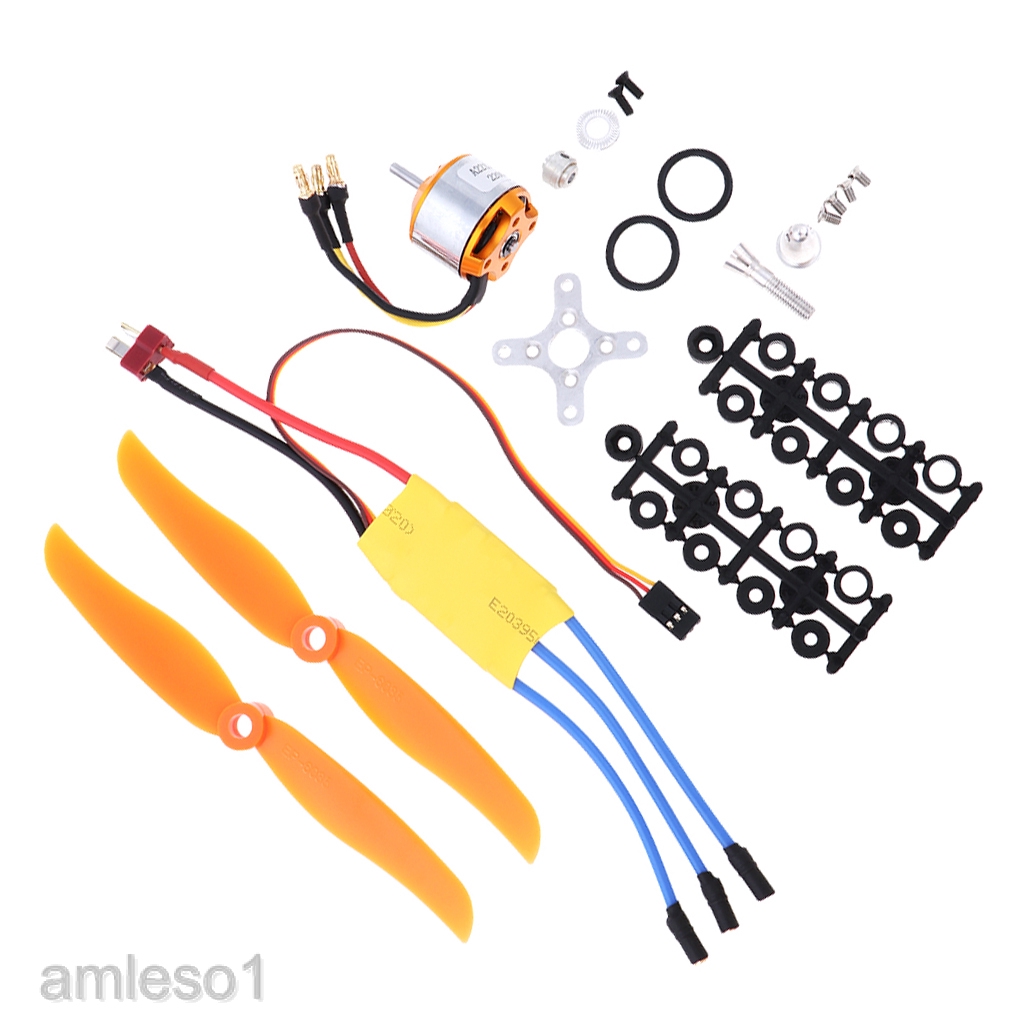 Động cơ không chổi than RC 2200KV 2212-6+30A ESC + Cánh quạt cho máy bay điều khiển
