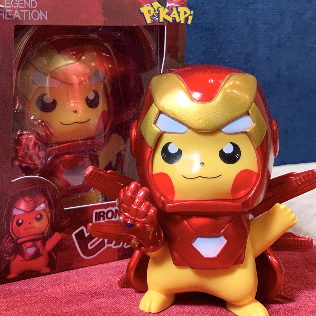 Mô hình Pika x Ironman cao 13cm, nặng 240g, thiết kế độc đáo, hoàn thiện tốt, chất liệu cao cấp