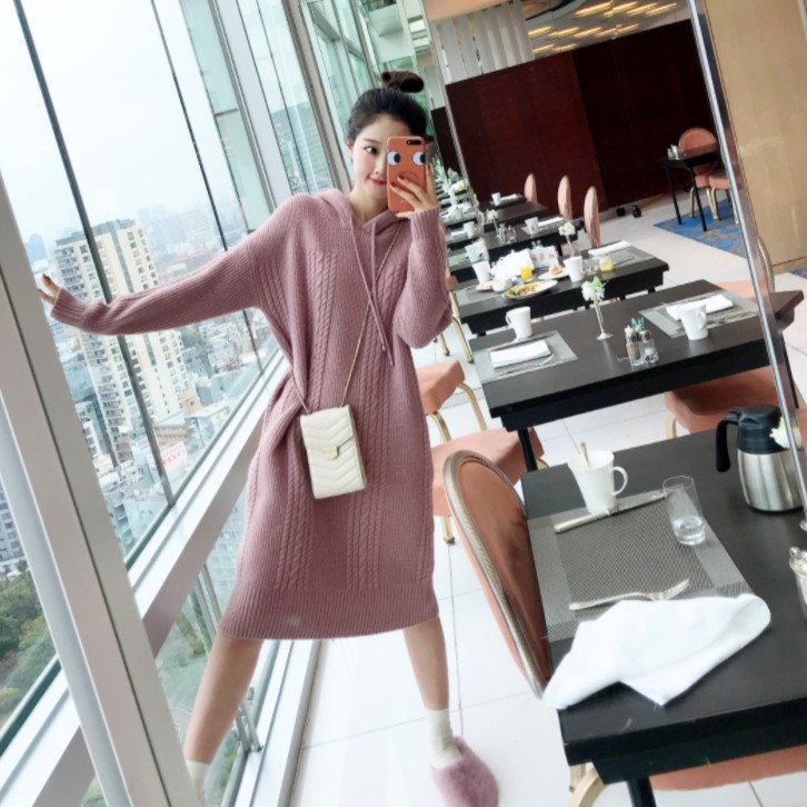 Đầm Hoodie Dệt Kim Dày Dặn Thời Trang Cho Nữ | BigBuy360 - bigbuy360.vn