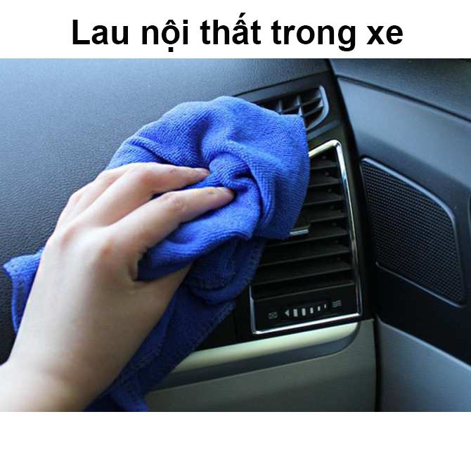 Khăn lau Đa năng Microfiber dày dặn, mềm mịn, thấm hút nước tốt - Khăn lau gương kính cho Ô tô, Xe hơi, Xe máy (50x30cm)