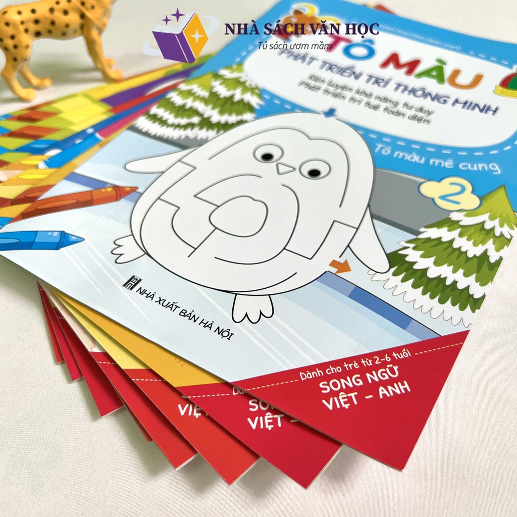 Sách - Tô Màu Phát Triển Trí Thông Minh Cho Bé Từ 2 - 6 Tuổi - 8 Quyển Tô Màu Song Ngữ Anh Việt