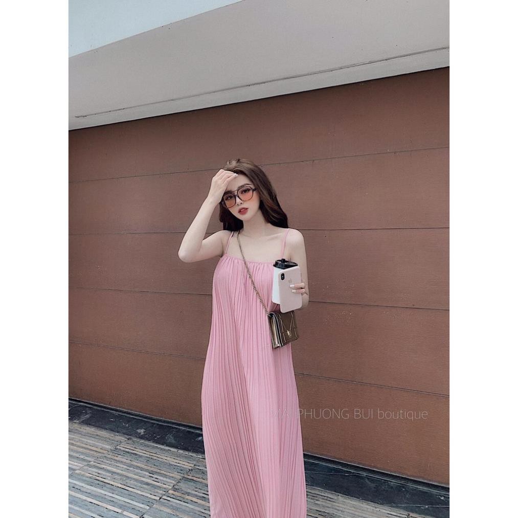 Đầm Đi Biển Hai Dây - Váy Maxi Suông Chifon Dập Ly | BigBuy360 - bigbuy360.vn