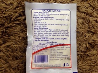 Bột rau câu giòn agar 25g