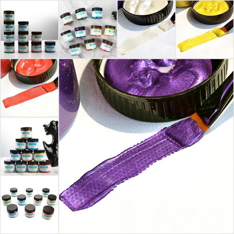 Bộ acrylic màu vàng ánh kim dùng sơn vẽ tường /kính / móng / vải / quần áo / cho bé vẽ nghệ thuật 60ml
