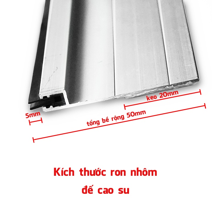 1 Mét Ron Chân Cửa Thanh Chắn Chân Cửa Nhôm Kèm Chổi Sẵn Keo Dán 50mm 60mm Ngăn Bụi Côn Trùng Gián Chuột Legaxi