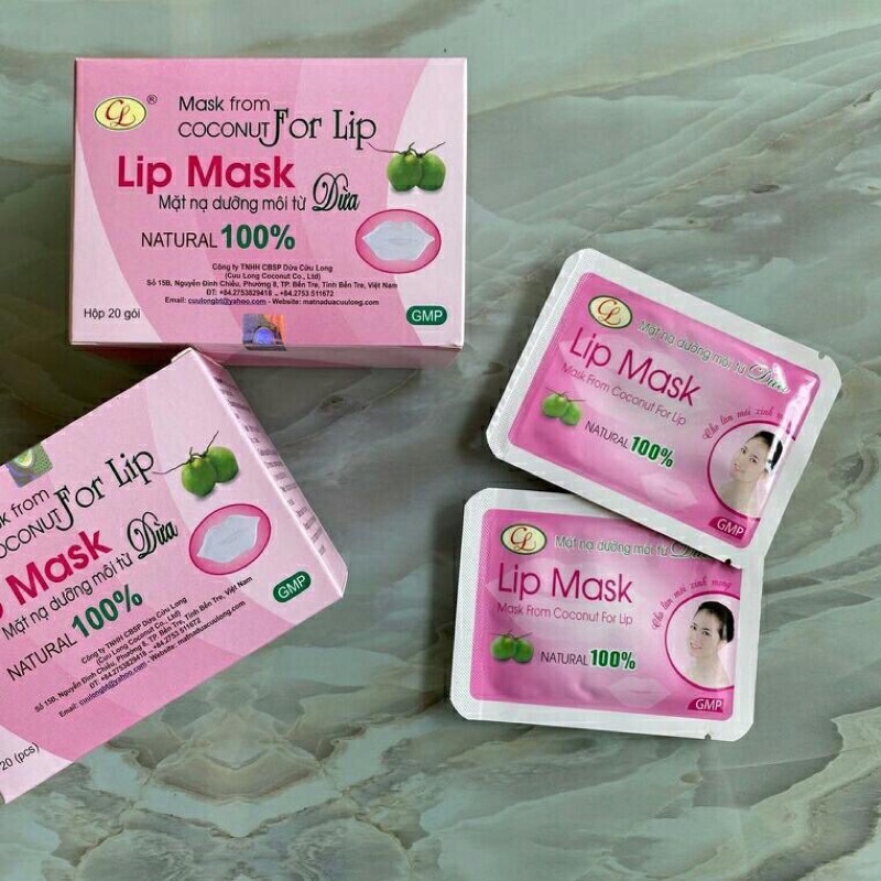 Mặt nạ dừa Cửu Long dành cho môi hộp 20 gói