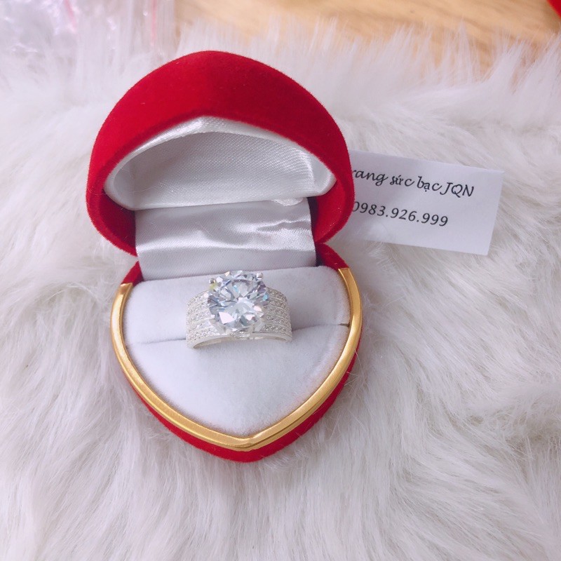 Nhẫn bạc 925 nhẫn nữ đính đá trẻ trung- Nhẫn 5 hàng đá cao cấp [ JQN- Cam kết bạc chuẩn, chất lượng, giá xưởng ]