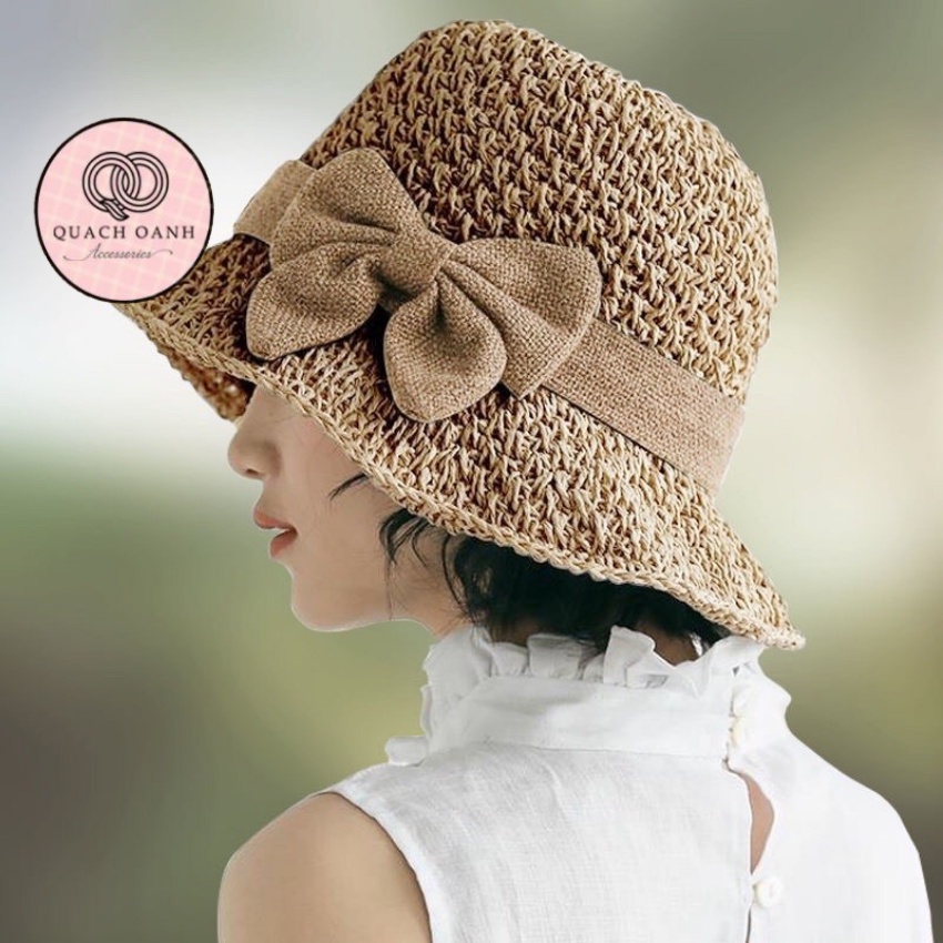 Mũ Cói Mềm Vành Nhỏ Trơn, Nón Cói Đi Biển Phong Cách Retro Vintage - MU98 -Phụ Kiện Xinh QO