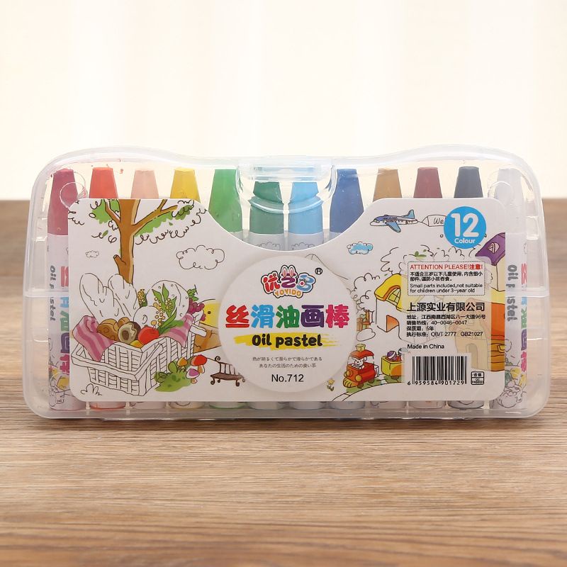 Bộ 12/18/24/36 màu sáp dầu Oil pastel hộp nhựa có quai xách