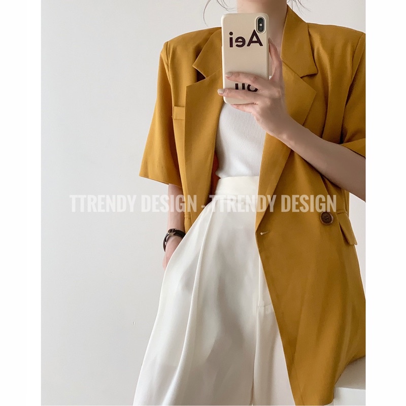 Áo Blazer tay ngắn dáng Hàn Quốc hot freesize Xuân Hè | BigBuy360 - bigbuy360.vn
