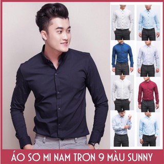 Áo sơ mi trơn đen nam không nhăn, Dáng ôm Hàn Quốc Body