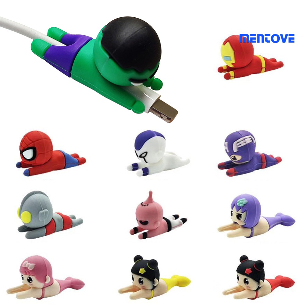 Phụ Kiện Bảo Vệ Đầu Dây Cáp Sạc Usb Hình Venom / Người Nhện / Nàng Tiên Cá / Venom / Người Nhện Đáng Yêu Dùng Trang Trí