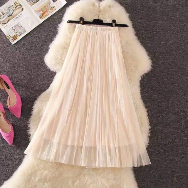 Chân váy von xoè dáng dài ba lớp VL906 loại đẹp | BigBuy360 - bigbuy360.vn