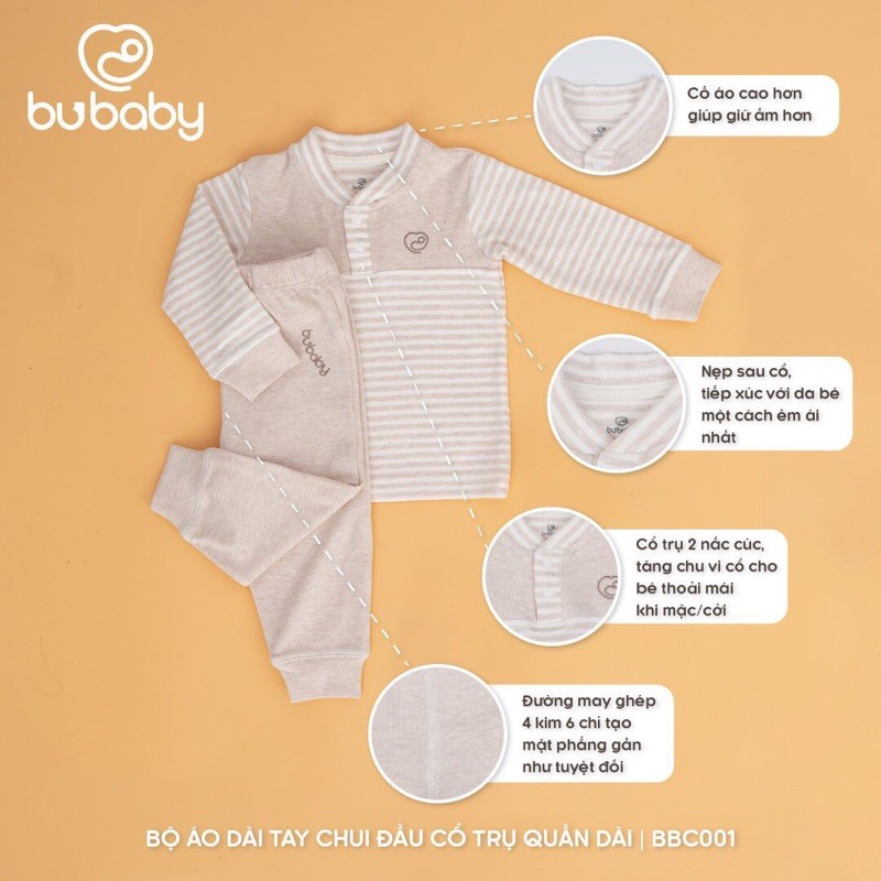 Bộ Bu cổ trụ dài tay vải bamboo cotton dày mẫu thu đông mới nhất 2020 cho bé từ 6 tháng đến 3 tuổi