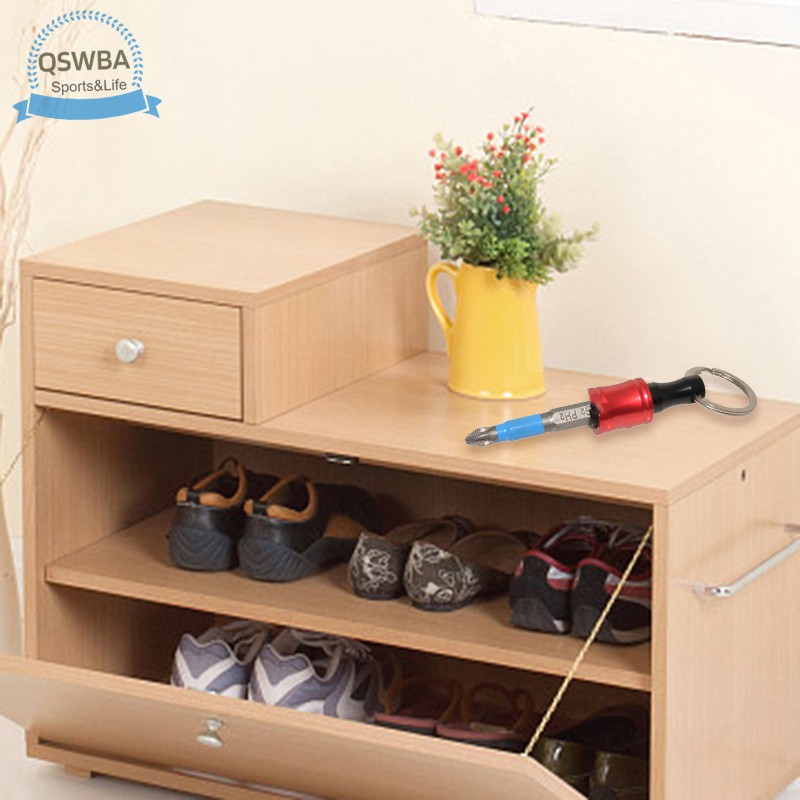 Bộ 6 đầu gắn mũi khoan/mũi tua vít 1/4 inch nối dài tháo nhanh tay cầm có móc chìa khóa dành cho thợ
