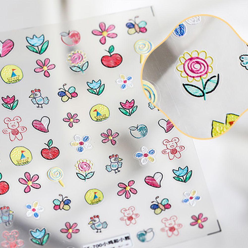 Hình Dán Trang Trí Móng Tay Họa Tiết Thỏ / Dâu Tây Hoạt Hình Xinh Xắn