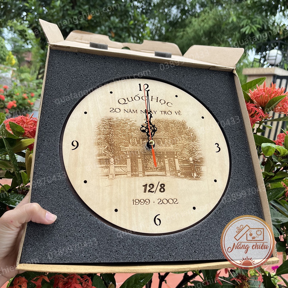 Đồng Hồ Treo Tường-  Đồng Hồ Gỗ Decor -Có hộp đựng-   Trang Trí Nhà Cửa Quán Cà Phê, Quà tặng ý nghĩa