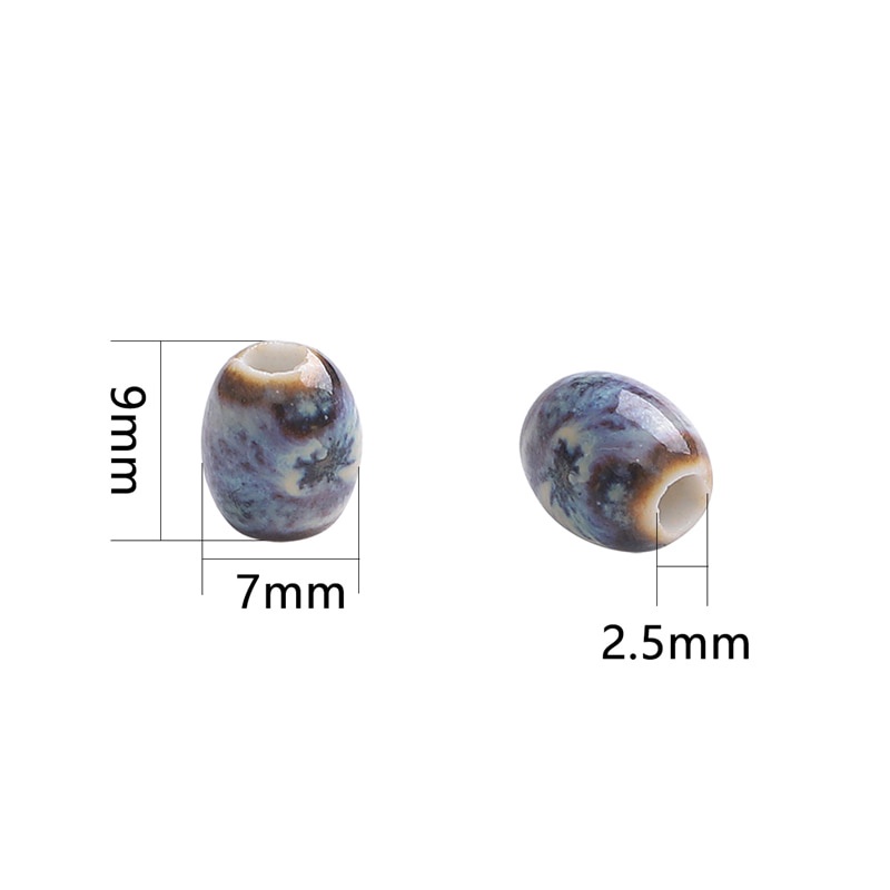 Set 10 Hạt Cườm Sứ Trung Hoa Hình Oval 9x7mm Làm Đồ Trang Sức Thủ Công