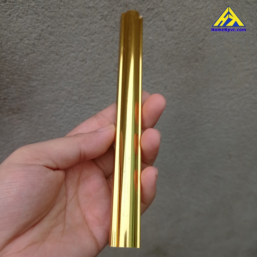 Phào chỉ vàng bóng nhựa ps trang trí tường bản 1,6cm 1 cây 2m4