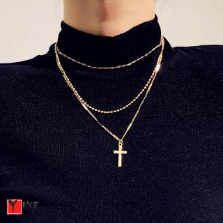 Dây Chuyền Hợp Kim Mạ Vàng Mặt Hình Thánh Giá Thời Trang Cho Nữ