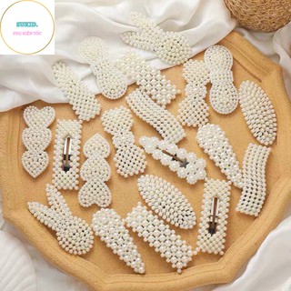 Set 20 kẹp tóc nữ cài tóc mái giả ngọc trai cực cute và sang chảnh