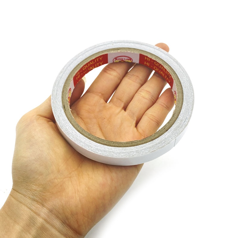 Băng Keo 2 Mặt 12 mm x 23 Yards - Song Lan - Màu Trắng