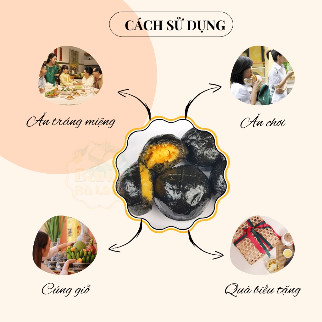 Bánh Ít Lá Gai Đặc Sản Nhân Đậu Xanh, 20 Cái, Hương Vị 100 Năm - Bánh Bà Linh