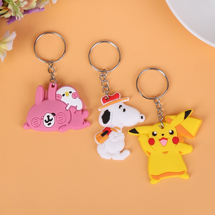 Móc Khóa Nhựa PVC Mềm Hình Doraemon Và Hello Kitty Thời Trang