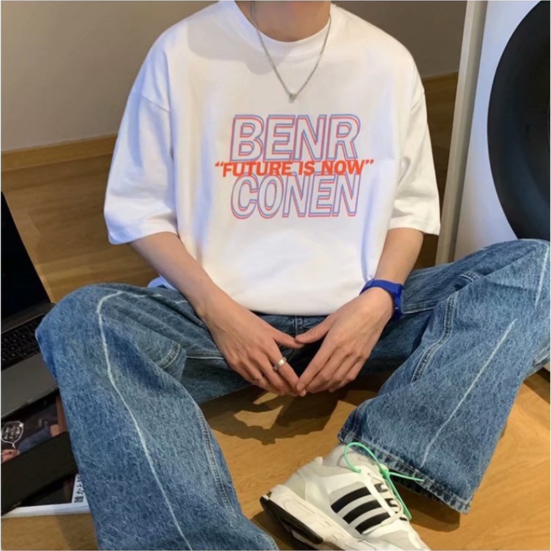 Áo thun tay lỡ cổ tròn thời trang áo phông mùa hè cho nam phong cách Hàn Quốc quần áo thun nam siêu đẹp from rộng áo thể thao nam fresh áo thun mỹ T Shirt