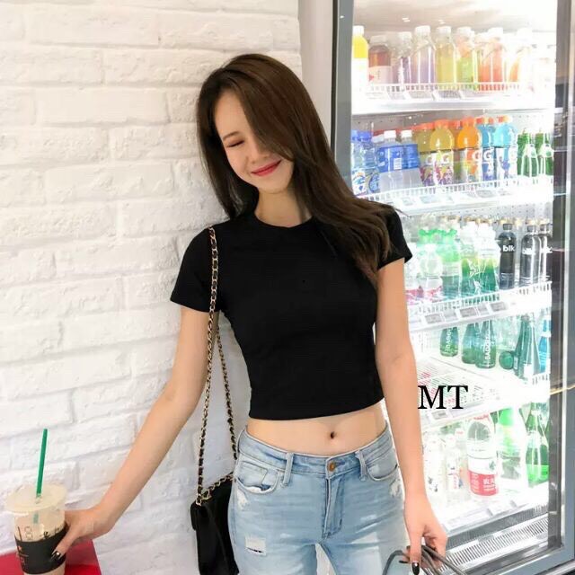Áo croptop cộc tay 5 màu siêu xinh