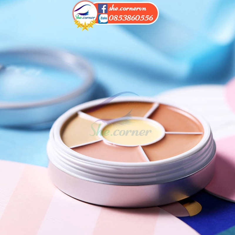 Bảng che khuyết điểm 6 màu LEEZI 5316 dạng kem che quầng thâm, vết mụn lâu trôi 14g | BigBuy360 - bigbuy360.vn